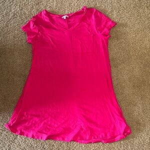 Women’s Pink V-Neck Pocket Tee Tunic